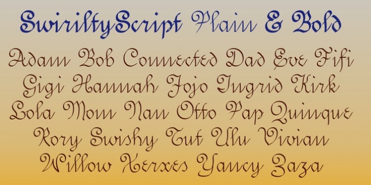 SwirlityScript font preview