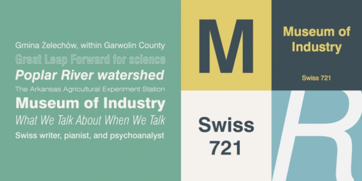 Swiss 721 font preview