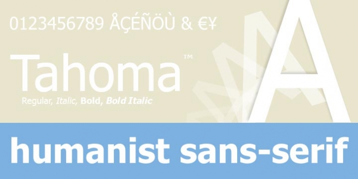 Tahoma font preview