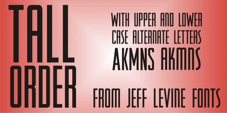 Tall Order JNL font preview