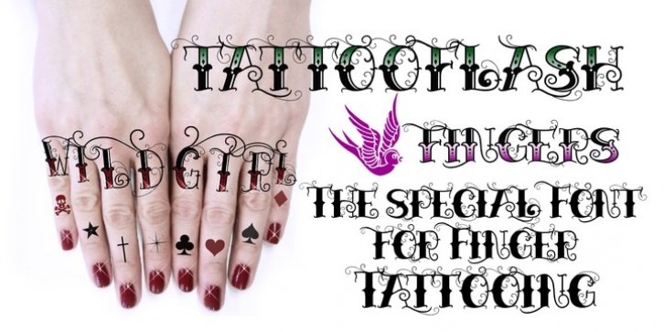Tattooflash Fingers font preview