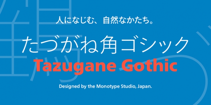 Tazugane Gothic font preview