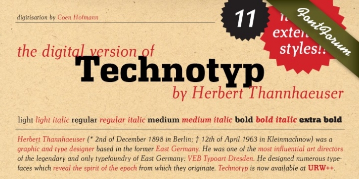Technotyp font preview