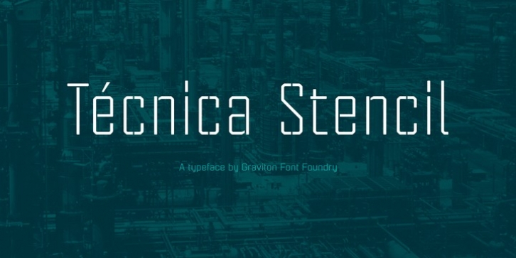 Tecnica Stencil font preview