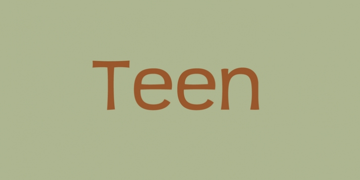 Teen font preview