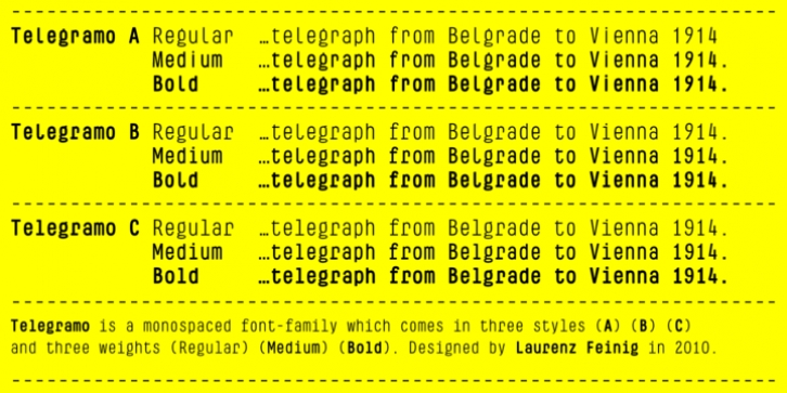 Telegramo font preview