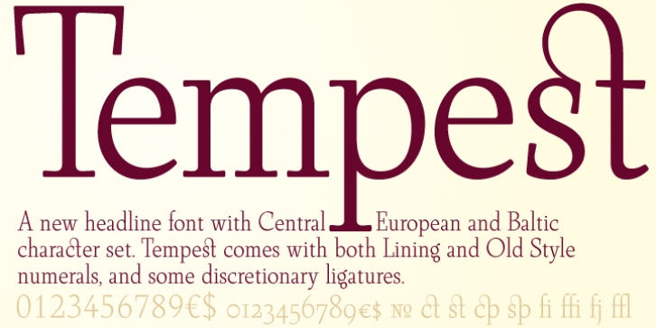 Tempest font preview