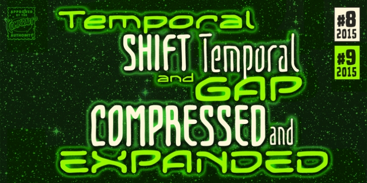 Temporal Shift and Temporal Gap Compressed font preview