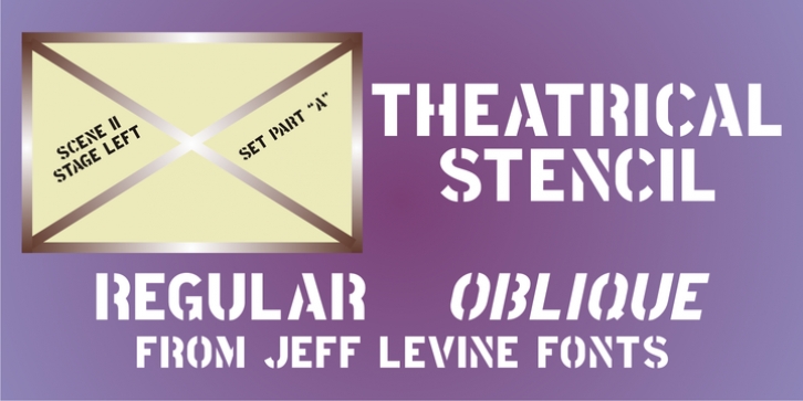 Theatrical Stencil JNL font preview