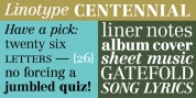 Linotype Centennial font download