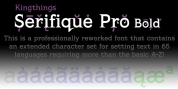 Kingthings Serifique Pro font download