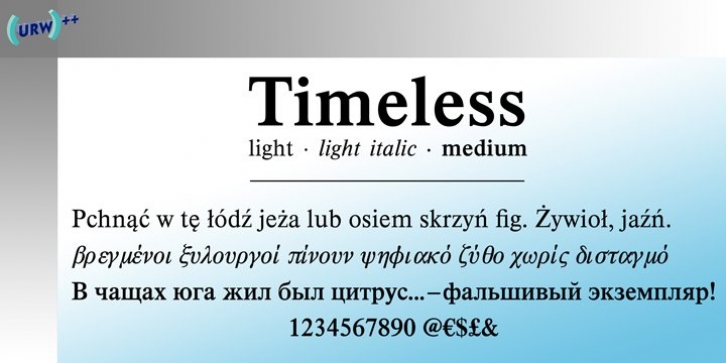 Timeless font preview
