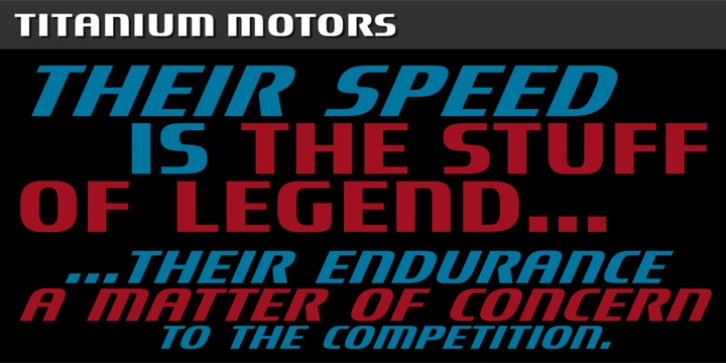 Titanium Motors font preview