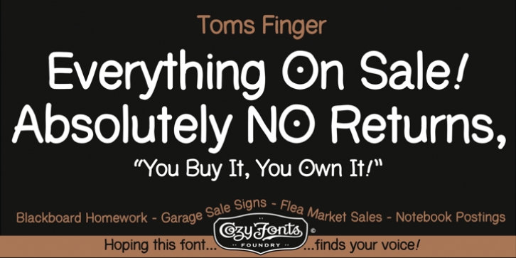 Toms Finger font preview