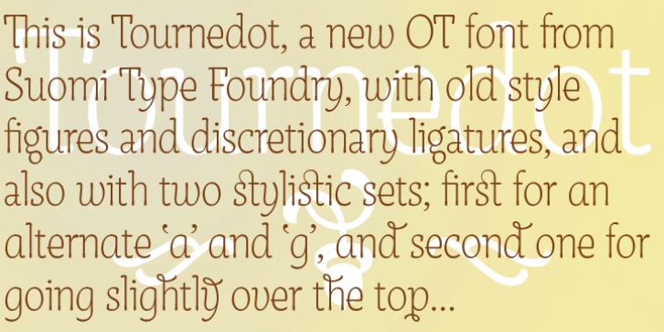 Tournedot font preview