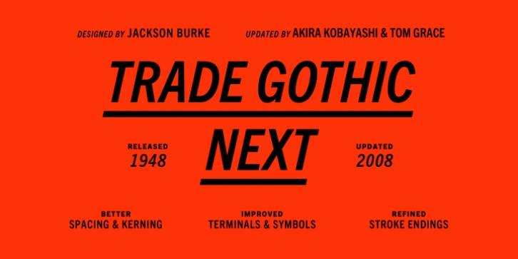 Trade Gothic Next font preview