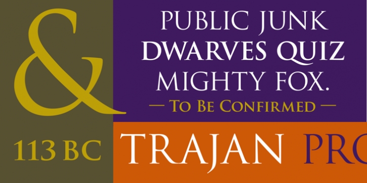 Trajan Pro font preview