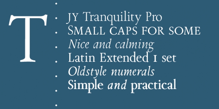 Tranquility JY Pro font preview