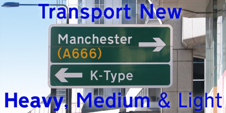 Transport New font preview
