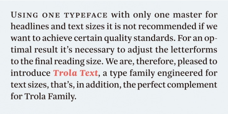 Trola Text font preview