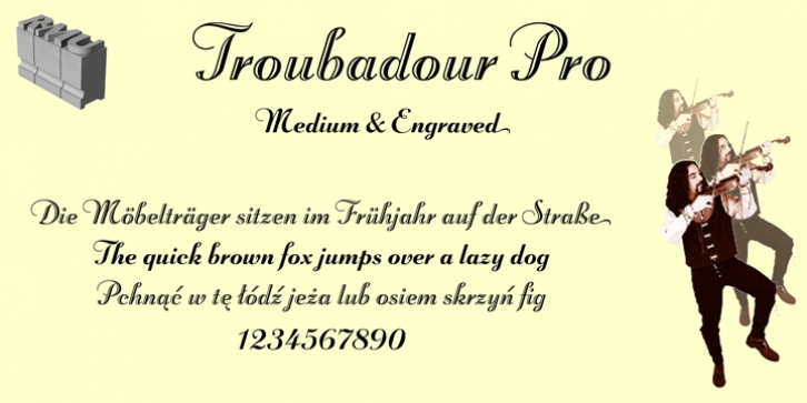 Troubadour Pro font preview