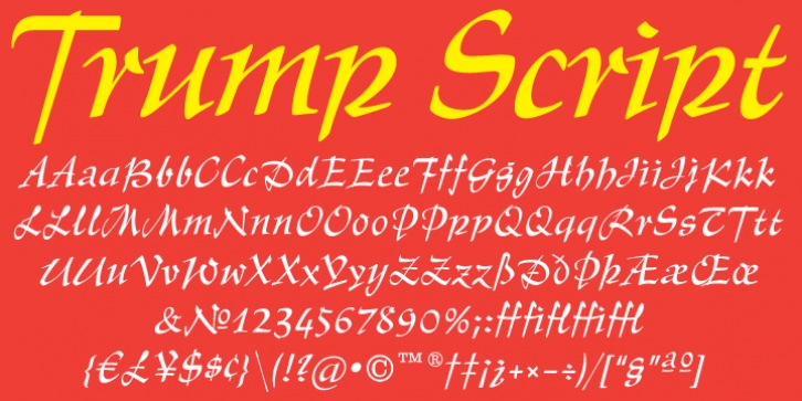 Trump Script font preview