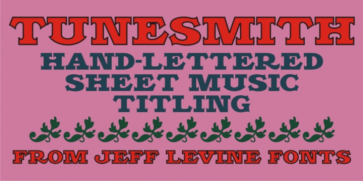 Tunesmith JNL font preview
