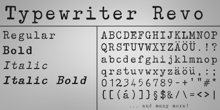Typewriter Revo font preview