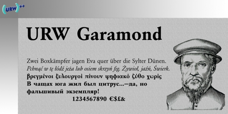 URW Garamond font preview