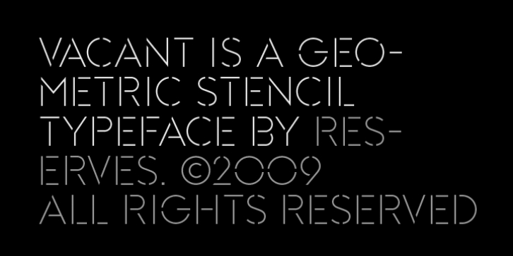 Vacant font preview