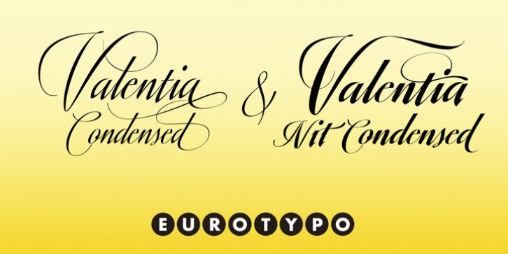 Valentia Condensed font preview