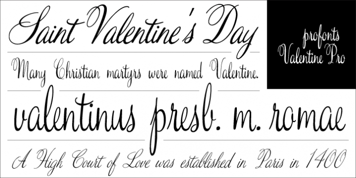 Valentine font preview