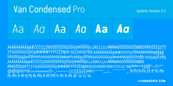 Van Condensed font preview