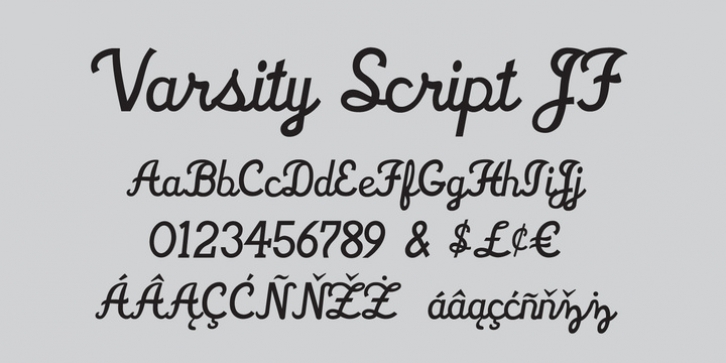 Varsity Script JF font preview