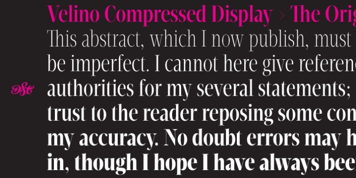 Velino Compressed Display font preview