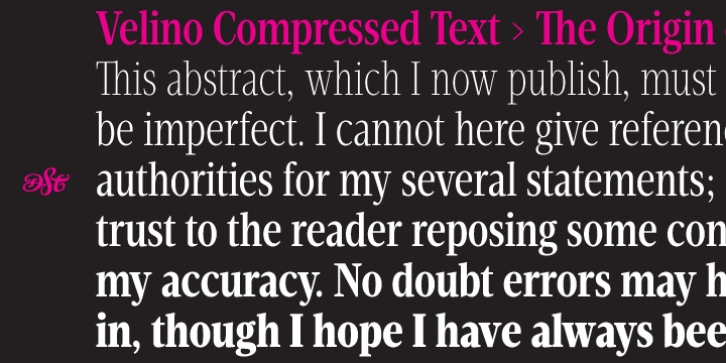 Velino Compressed Text font preview