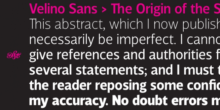 Velino Sans font preview