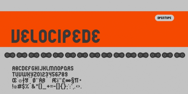 Velocipede font preview