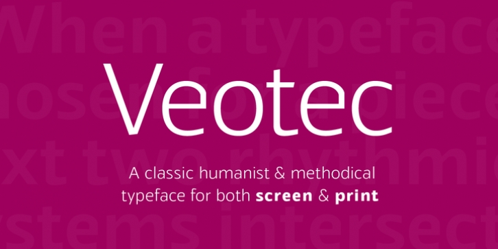 Veotec font preview