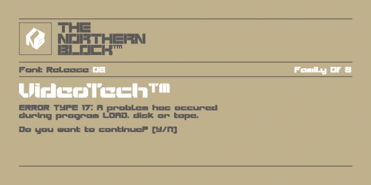 VideoTech font preview