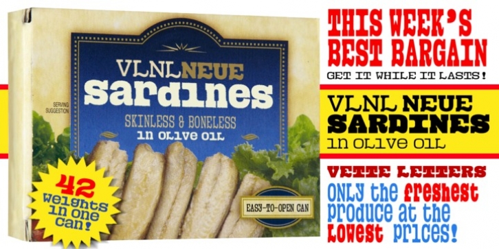 VLNL Neue Sardines font preview