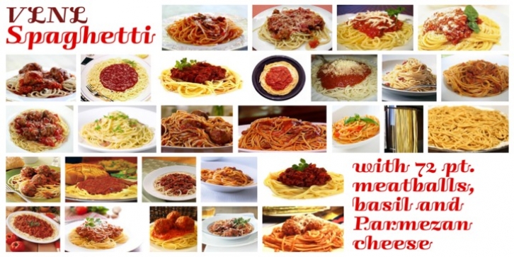 VLNL Spaghetti font preview
