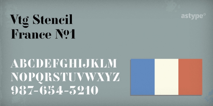 Vtg Stencil France No1 font preview