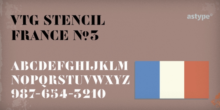 Vtg Stencil France No3 font preview