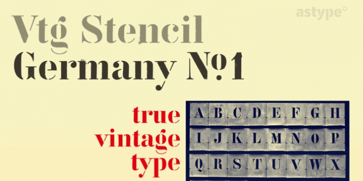 Vtg Stencil Germany No1 font preview