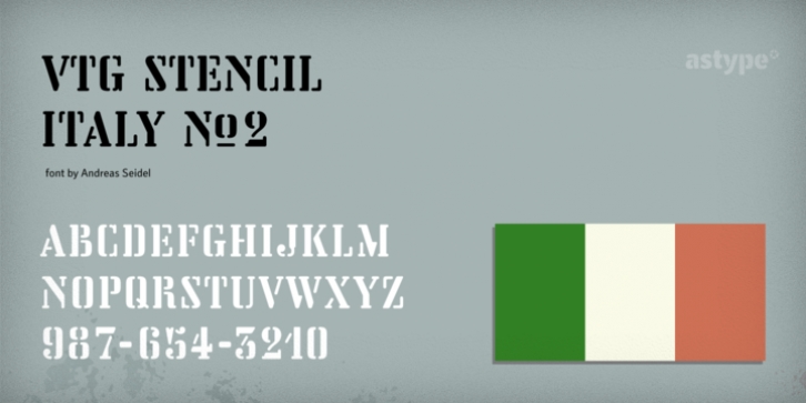 Vtg Stencil Italy No2 font preview