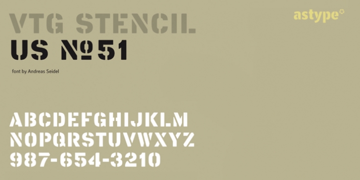 Vtg Stencil US No 51 font preview