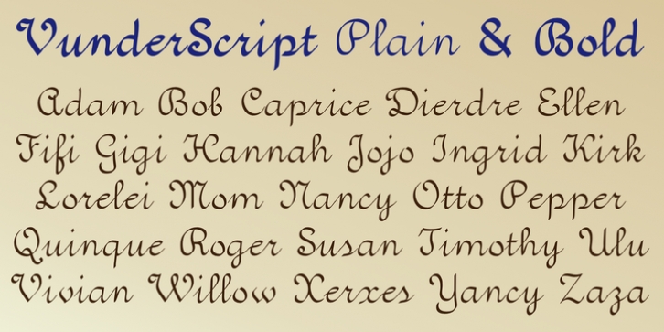 Vunder Script font preview