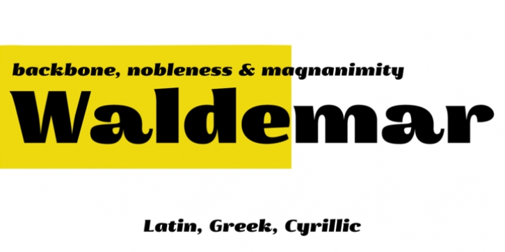 Waldemar 4F font preview