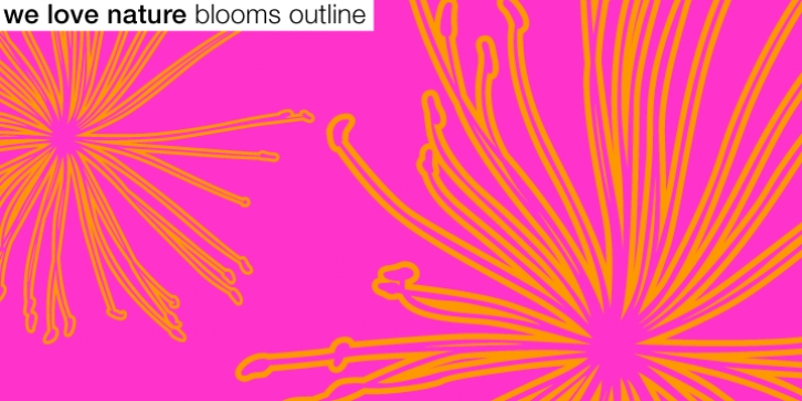 We Love Nature Blooms Outline font preview
